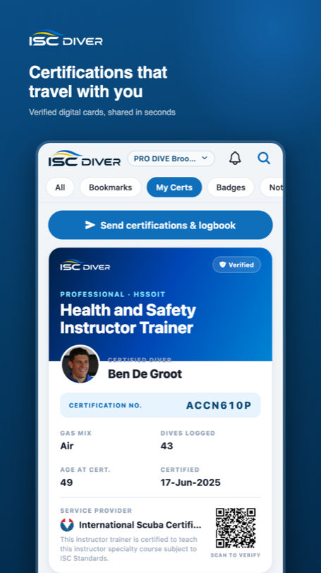 Digital certification cards for each qualification earned.